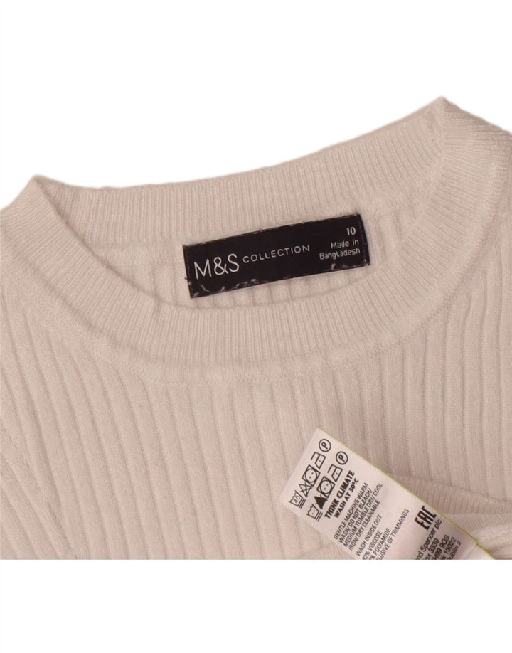 Pulover pentru femei Marks & Spencer Crop Crew Deck Pulover UK 10 Small White