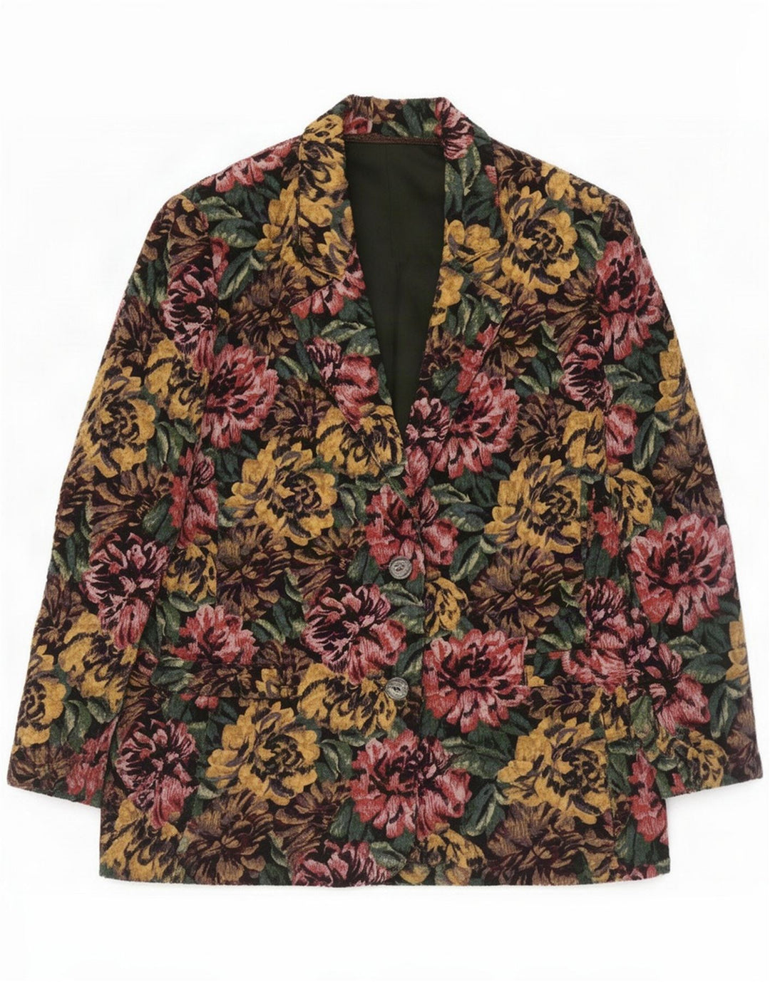 Vintage Womens 2 Button Blazer Jacket UK 12 Medium Multicolor Floral
