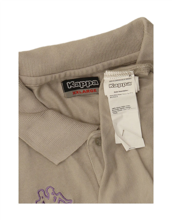 Cămașă polo pentru bărbați Kappa 2XL bumbac bej