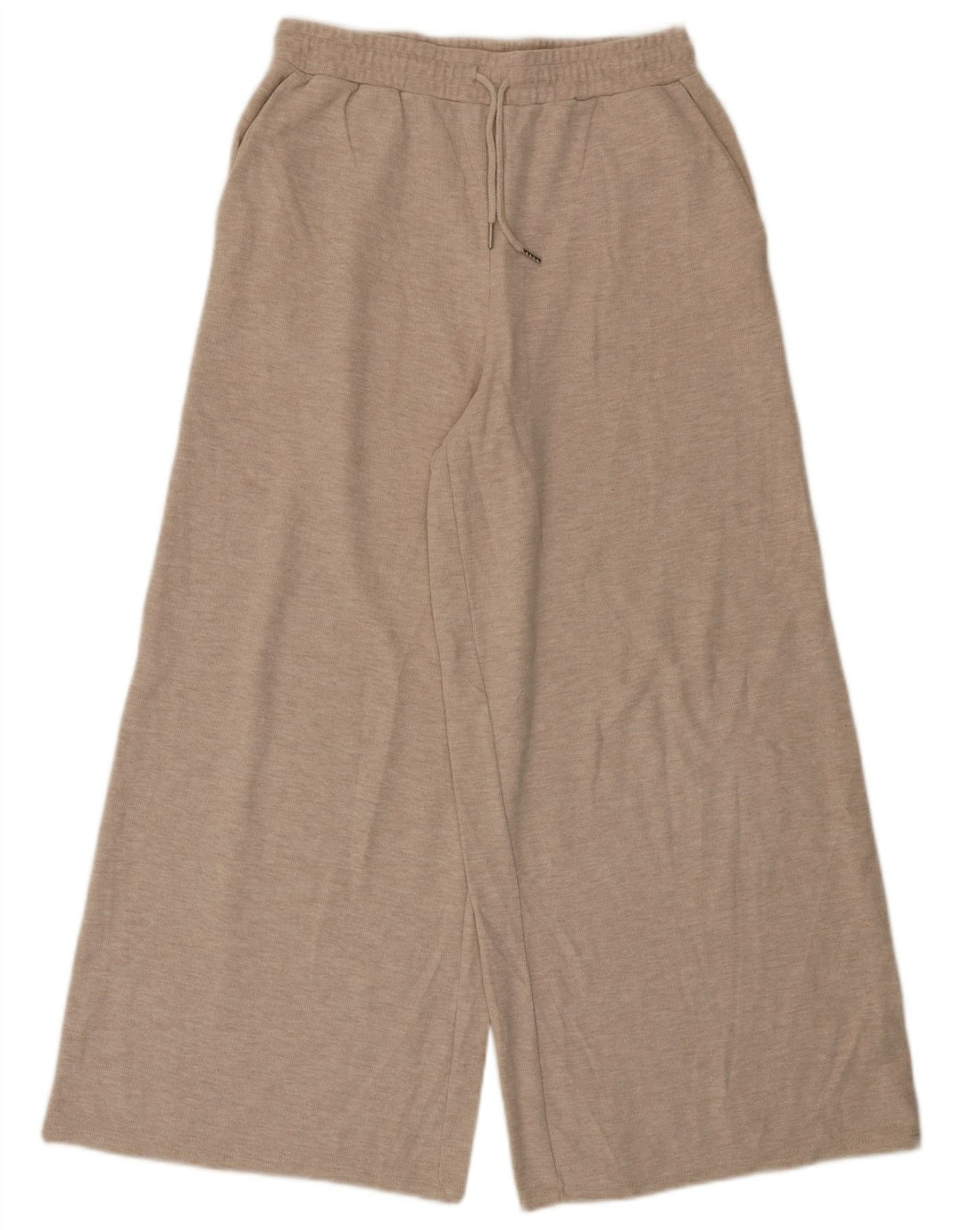 Pantaloni de trening Zara pentru femei cu picioare largi UK 12 Poliester mediu bej