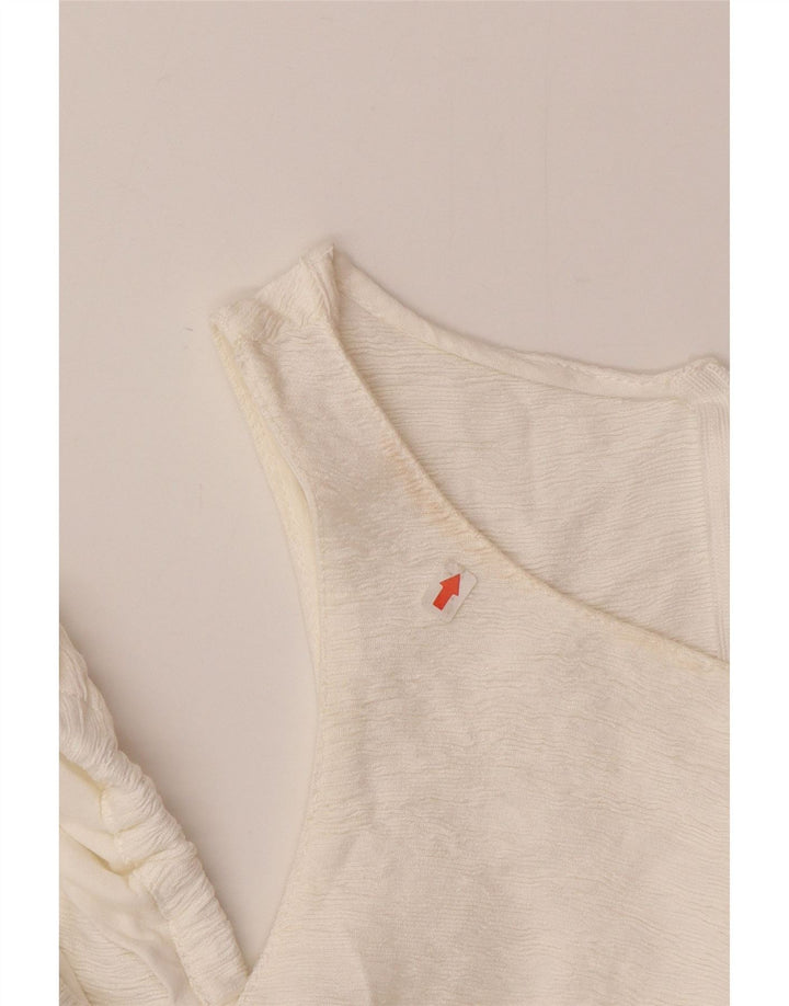Top cu umăr decupat pentru femei Zara UK 12 Medium White
