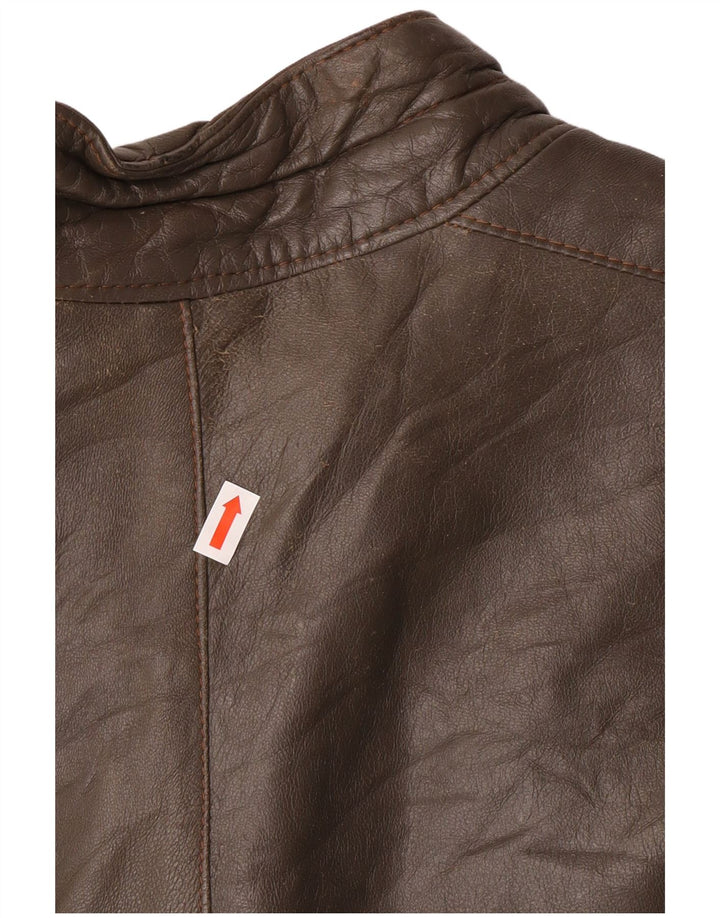 Jachetă militară din piele vintage pentru bărbați IT 56 3XL din piele gri