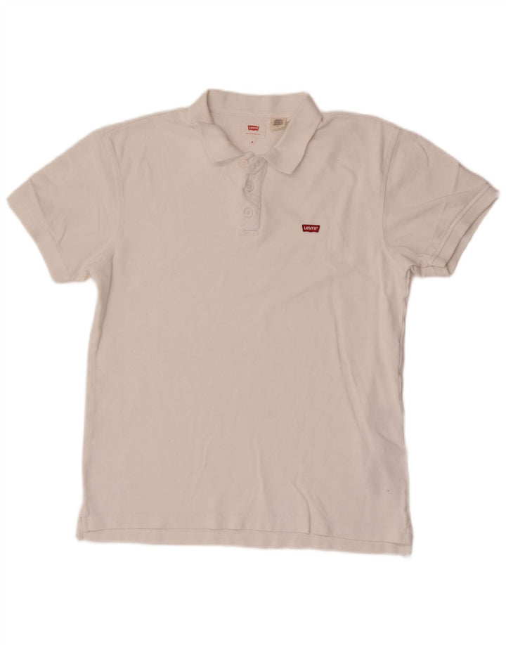 Tricou polo Levi's pentru bărbați, bumbac alb mediu