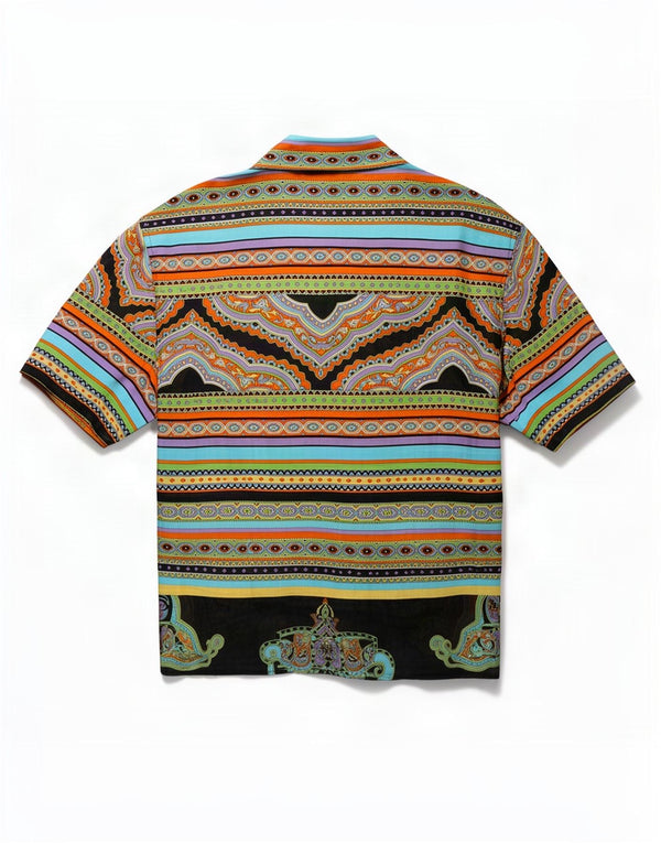 Bluză vintage cămașă cu mânecă scurtă pentru femei UK 16 mare, multicoloră, cachetele