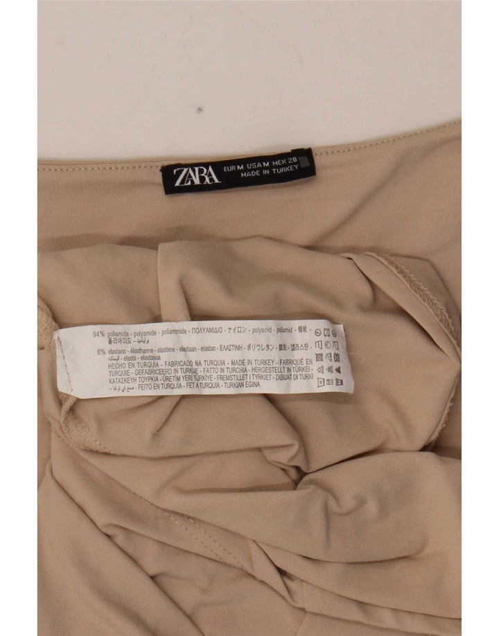 Vest Vest Top Femei Zara UK 12 Medium Bej Poliamidă