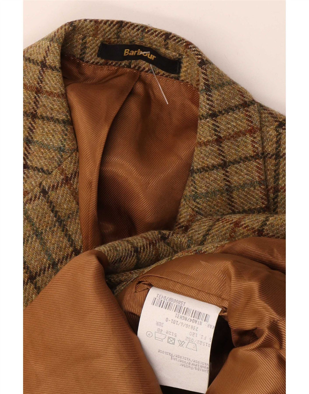 Jachetă Barbour pentru bărbați cu 2 nasturi EU 48 Medium Kaki Check Lână nouă