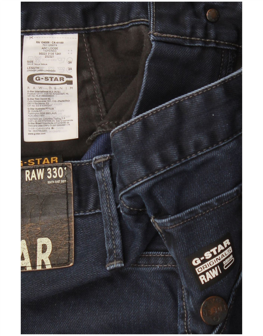 Blugi conici largi G-STAR pentru bărbați, L34 L34, bumbac bleumarin