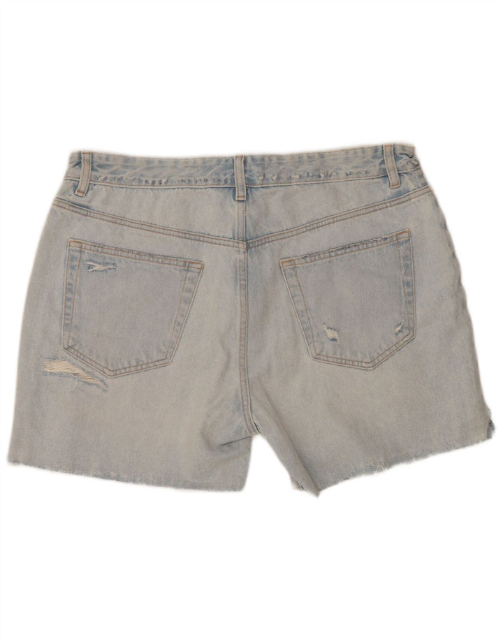 Pantaloni scurți din denim învechit pentru femei Zara EU 46 XL W36 Albastru