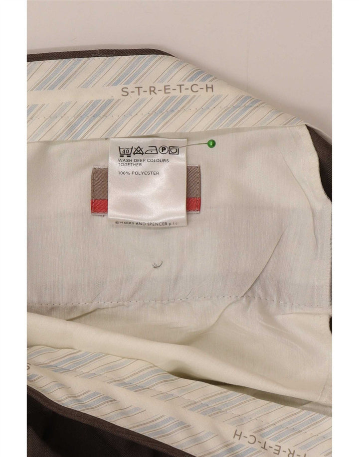 Pantaloni de costum pentru bărbați Marks & Spencer L36 L31 poliester gri