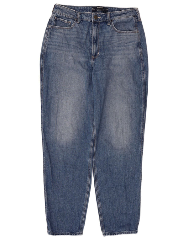 Blugi conici Hollister pentru femei cu talie înaltă US 10 Large W30 L28 Blue Bumbac