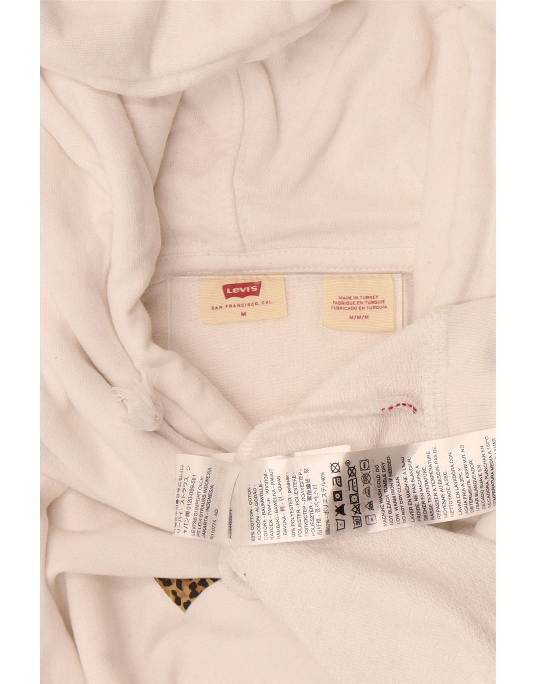 Pulover supradimensionat pentru femei Levi's UK 14 Bumbac alb mediu