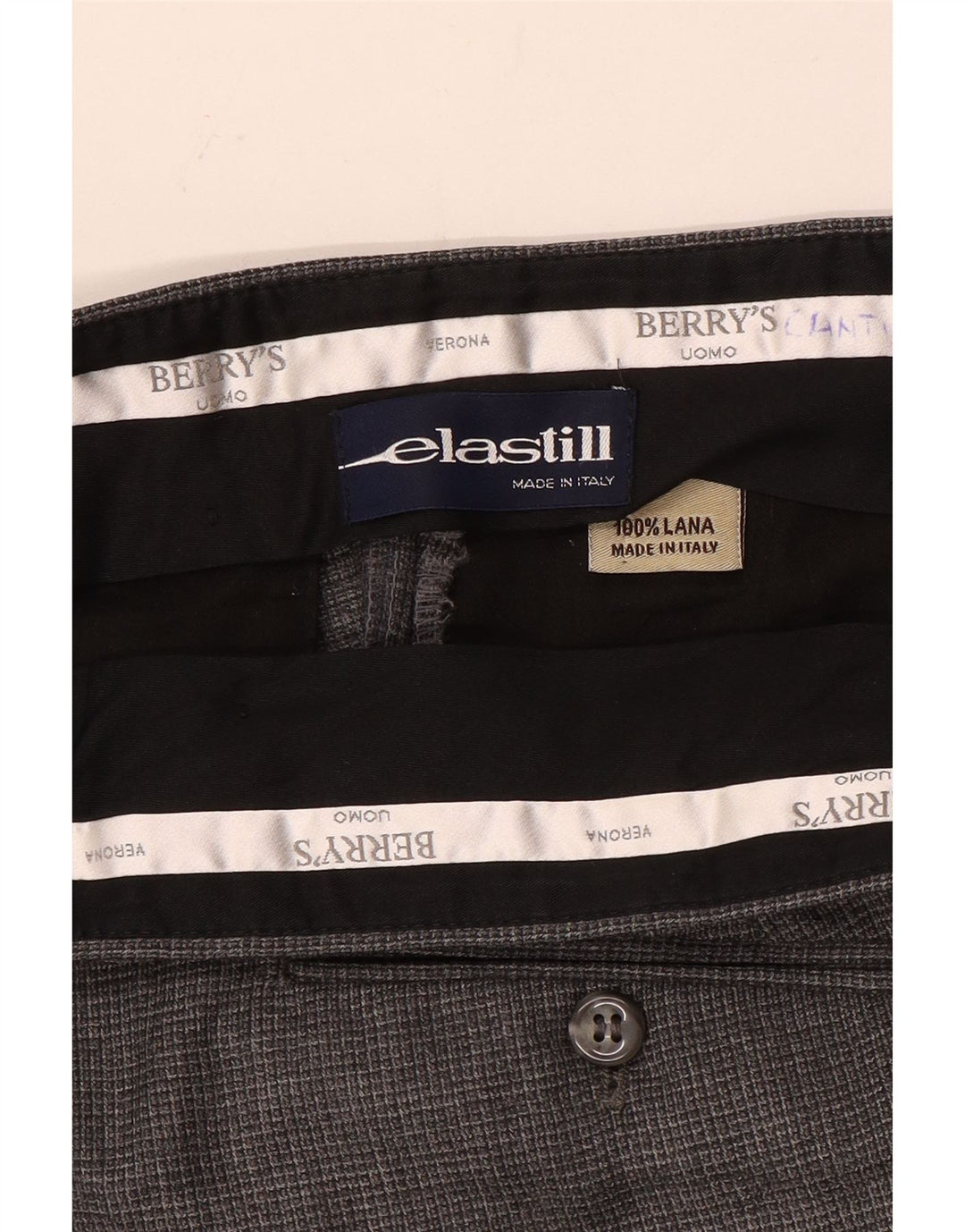 Pantaloni drepți vintage pentru bărbați L36 L34 Lână gri