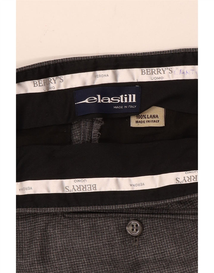 Pantaloni drepți vintage pentru bărbați L36 L34 Lână gri
