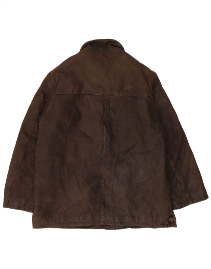 Jachetă de piele pentru femei VINTAGE EU 44 XL din piele maro