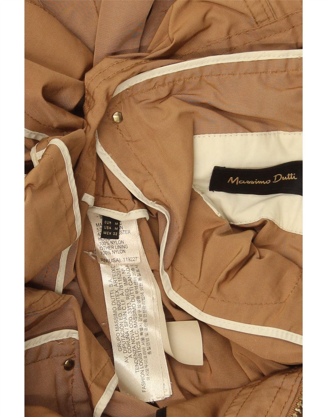 Massimo Dutti Jachetă Utilitară pentru Femei UK 14 Medium Beige Bumbac