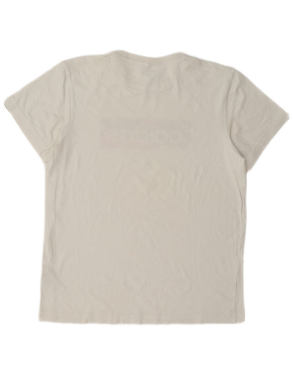 Tricou grafic supradimensionat pentru femei Adidas UK 8/10 Bumbac alb mic