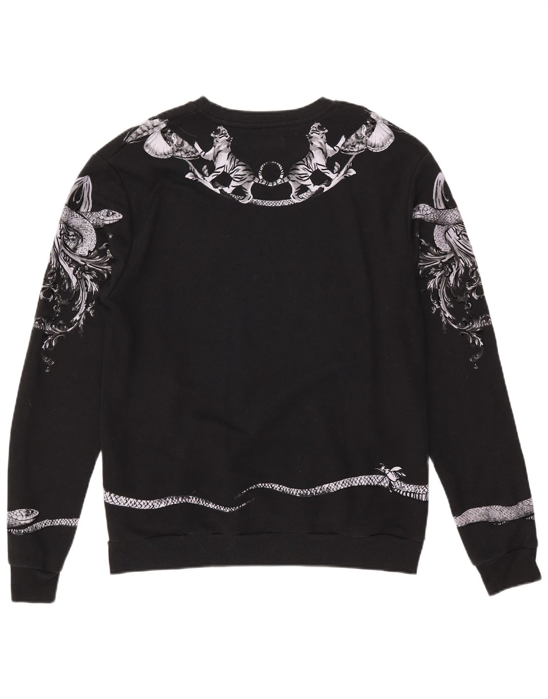 Pulover grafic pentru bărbați Zara XL, bumbac negru
