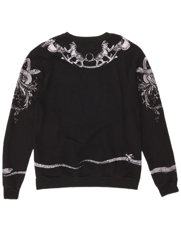 Pulover grafic pentru bărbați Zara XL, bumbac negru