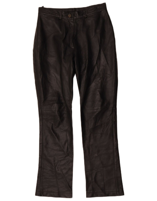 Pantaloni vintage din piele bootcut pentru femei IT 42 Medium W30 L30 Negru