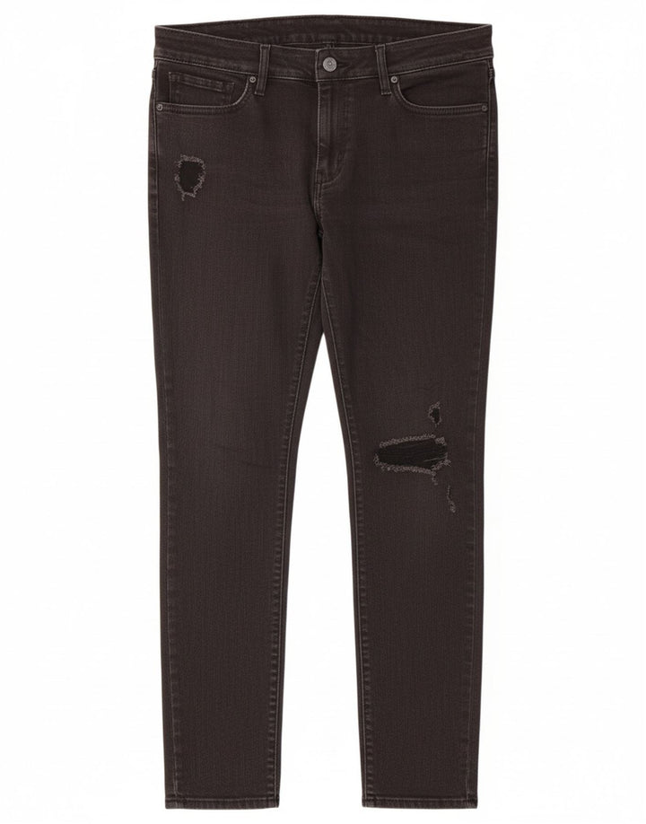 LEVI'S Womens 711 Distressed Skinny Jeans W30 L29 Black