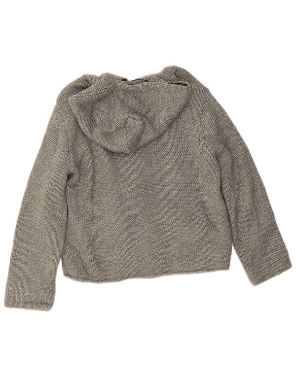 Patrizia Pepe Pulover cardigan cu glugă pentru femei UK 14 Lână mare gri