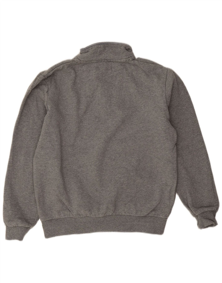Crew Clothing Hanorac pentru bărbați cu fermoar și gât Jumper Bumbac mediu gri