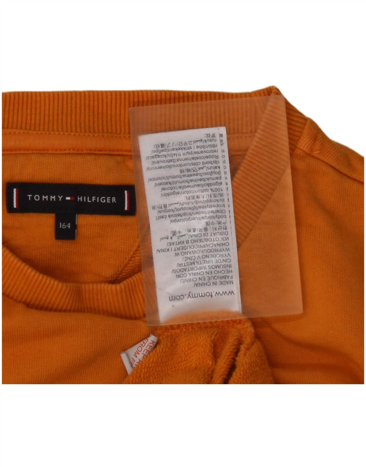 TOMMY HILFIGER Hanorac cu grafic pentru băieți Pulover 13-14 ani Bumbac galben