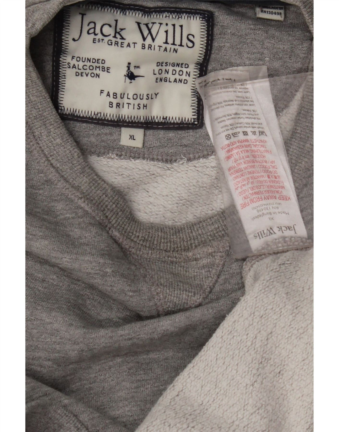 JACK WILLS Hanorac pentru bărbați Jumper XL Gri bumbac cu dungi