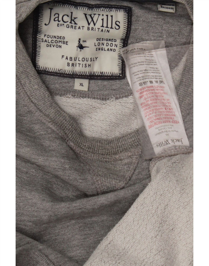 JACK WILLS Hanorac pentru bărbați Jumper XL Gri bumbac cu dungi