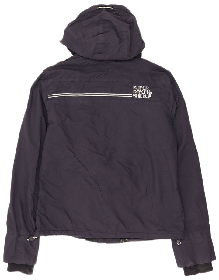 Jachetă Windbreaker pentru femei cu glugă Superdry UK 14 Mediu Nailon bleumarin