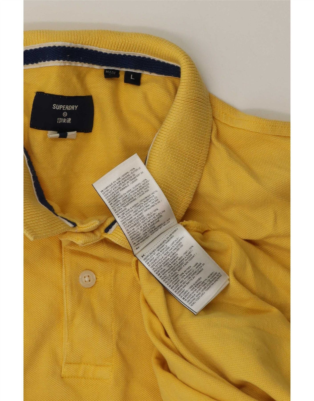 Tricou polo pentru bărbați Superdry, bumbac galben mare
