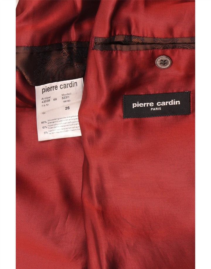 Jachetă blazer pentru bărbați Pierre Cardin, cu 2 nasturi, UK 40, maro mare, carouri