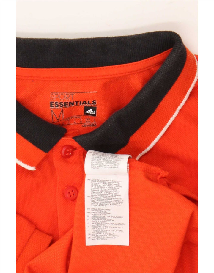 Tricou polo Adidas Climalite pentru bărbați, bumbac color bloc de culoare portocaliu mediu