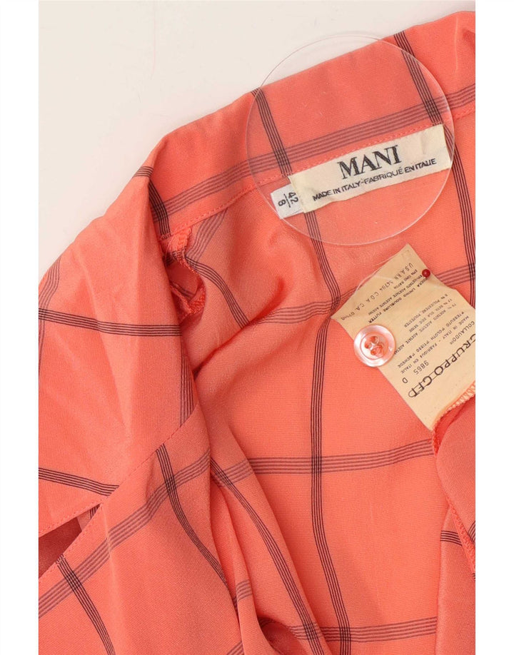 MANI Bluză Crop pentru femei Top IT 42 Medium Orange Check Acetat