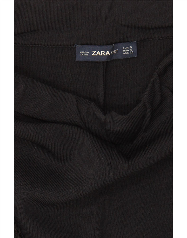 ZARA Womens Leggings UK 10 Small Black Viscose