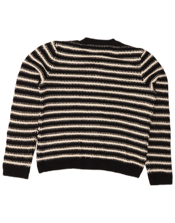 MARKS & SPENCER Pulover cardigan pentru femei UK 10 Acrilic cu dungi negre mici