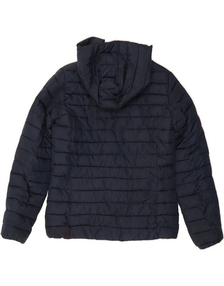 CHAMPION Womens Heritage Fit Hooded Padded Jacket IT 44 Medium Navy Blue Vintage Champion and Second-Hand Champion from Messina Hembry 