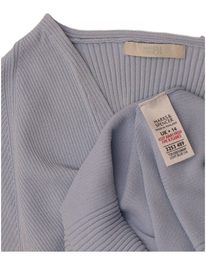Marks & Spencer pentru femei Crop Tricou Top UK 14 Medium Blue Viscose