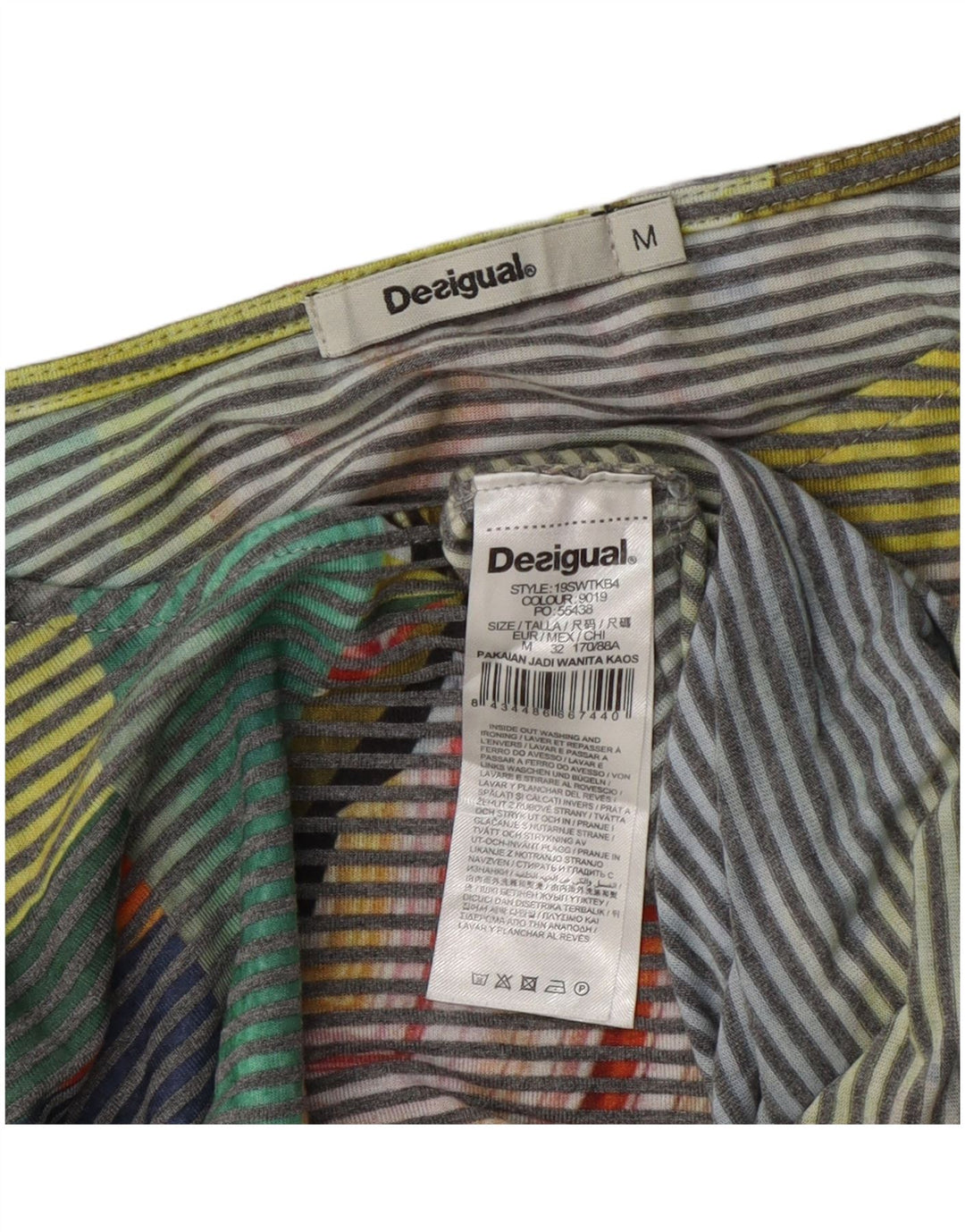 Bluză Desigual pentru femei Crop Top UK 14 Medium Multicolor Pinstripe