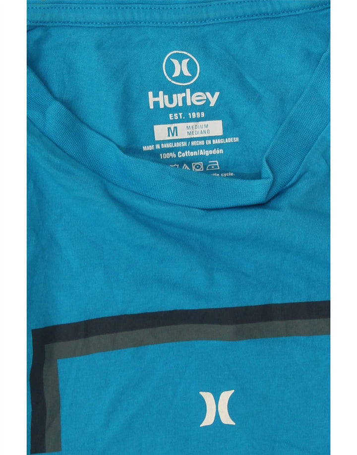 Tricou grafic pentru bărbați Hurley Top din bumbac albastru mediu
