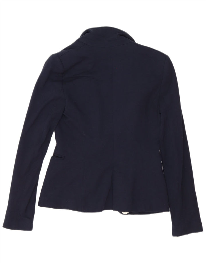 Jachetă Blazer pentru femei Zara cu 1 nasture UK 10 Acetat, albastru bleumarin mic