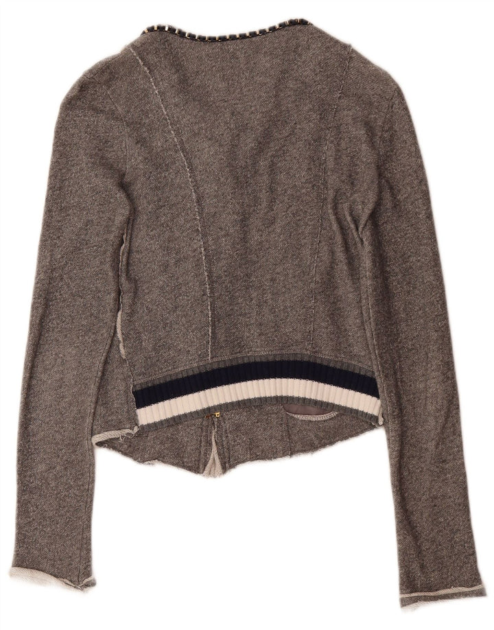 GUESS Womens Cardigan Sweater UK 8 Small Grey Colourblock