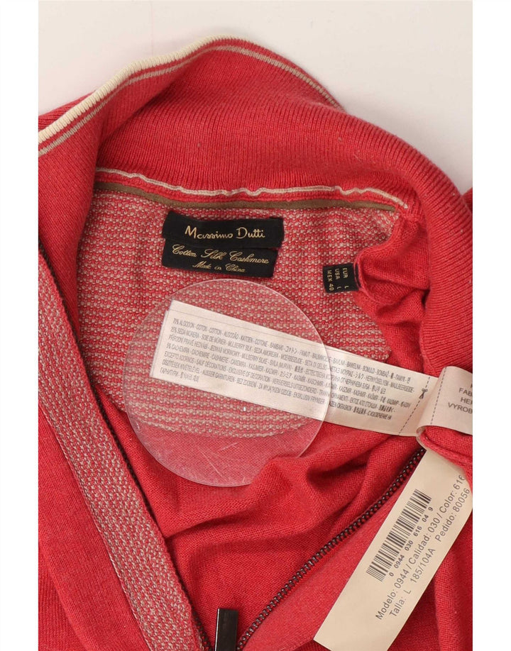 Massimo Dutti Pulover cu fermoar pentru bărbați, bumbac roșu mare