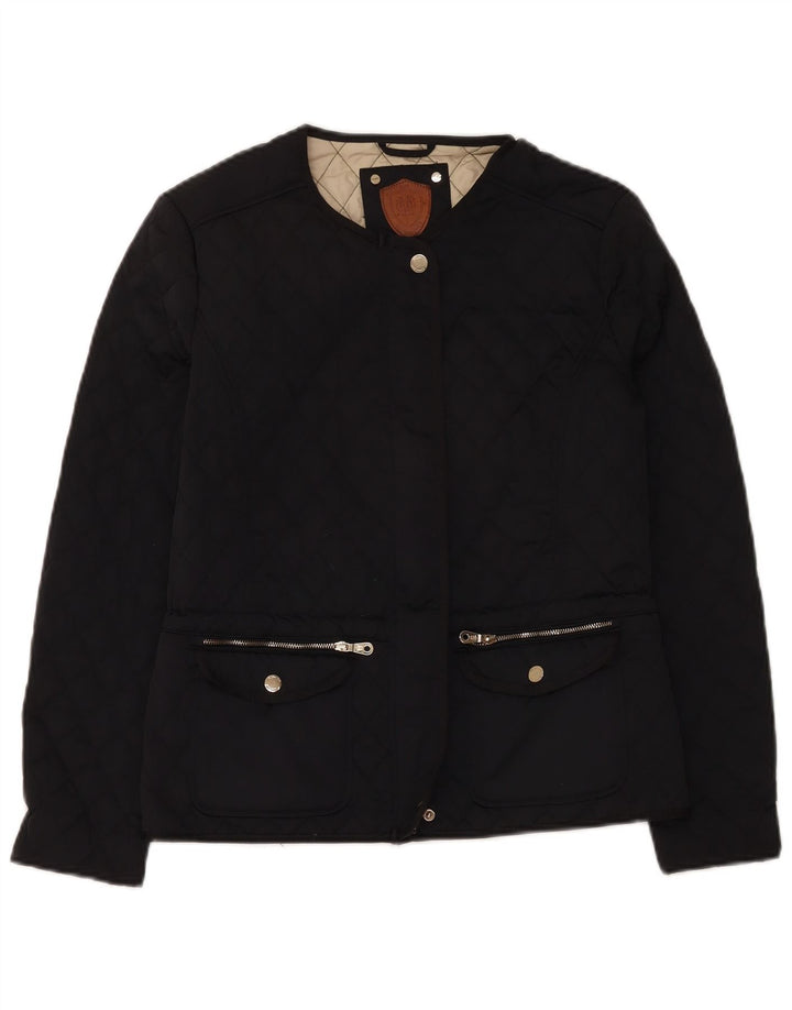 Jachetă matlasată Massimo Dutti pentru femei UK 14 Poliester negru mare
