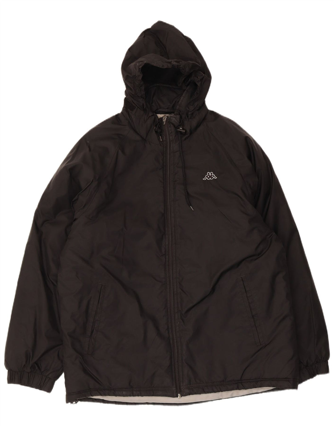 Kappa Mens Hooded Padded Jacket UK 38 Medium Black Polyamide