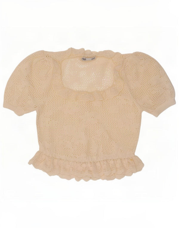 Bluză supradimensionată din tricot pentru femei Zara UK 10 Small Off White