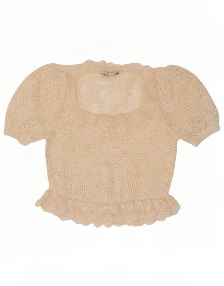 Bluză supradimensionată din tricot pentru femei Zara UK 10 Small Off White