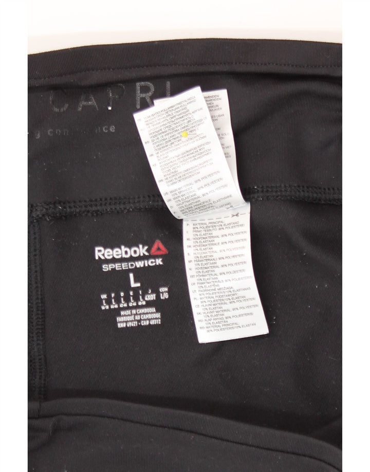 Leggings Capri pentru femei Reebok Marea Britanie 16/18 Poliester negru mare