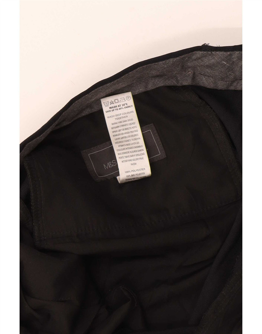 Pantaloni de costum pentru bărbați Marks & Spencer, cu tăiere obișnuită, L36 L33, poliester bleumarin