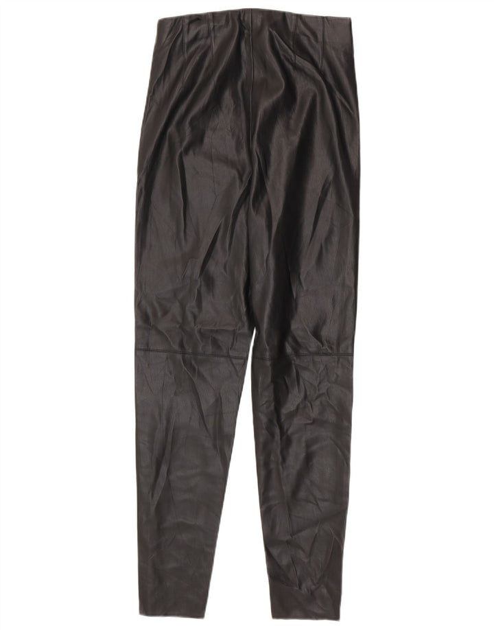 Leggings din piele artificială pentru femei Zara Mediu L28 L27 Poliuretan negru